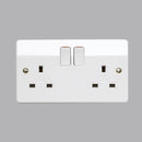MK Logic Plus K2747WHI, 13A Twin Switch Socket Outlet