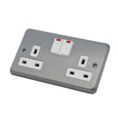 MK Albany Plus K2448BRC 13A Twin Switch Socket with NEON in Brushed Chrome Finish
