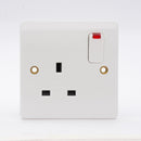 MK Logic Plus K2657SAWHI, 13A Single Switch Socket with NEON Indicator