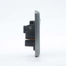 MK Albany Plus K2883BRC - 15A Single Switch Socket Round Pin - Brushed Chrome Finish