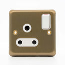 MK Albany Plus K2883SAG - 15A Single Switch Socket Round Pin - Satin Gold Finish