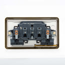 MK Albany Plus K2948SAG 13A Twin Switch Socket Outlet in Satin Gold Finish