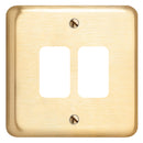MK Albany Plus K3432SAG Double Gang Grid Switch Front Plate - Satin Gold Finish