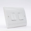 MK Logic Plus K4874WHI, 10A Four Gang 2 Way Plate Switch