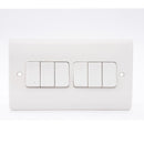 MK Logic Plus K4879WHI, 10A Six Gang 2 Way Plate Switch