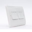 MK Logic Plus K4879WHI, 10A Six Gang 2 Way Plate Switch