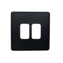 MK Dimensions KMH4332BLKC, Twin Grid Switch Front Plate in Black Finish