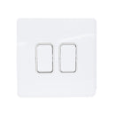 MK Dimensions White Finish 20A Twin 1 Way Grid Switch