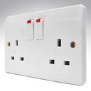 MK Logic Plus  K2647WHI, 13A Twin Switch Socket with NEON Indicator