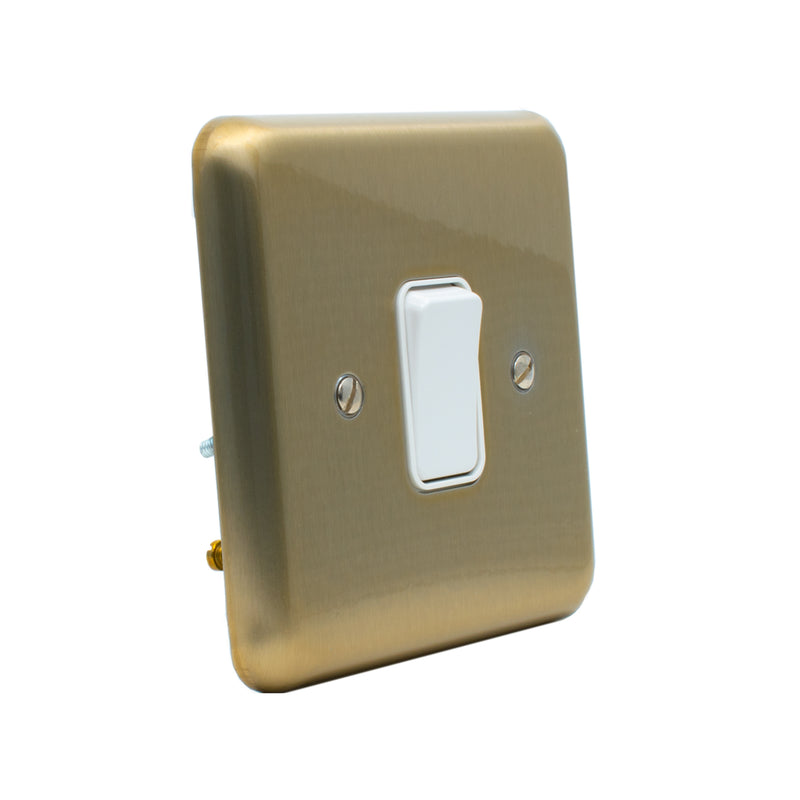 MK Albany Plus 20A Single Gang 2 Way Grid Switch in Satin Gold Finish