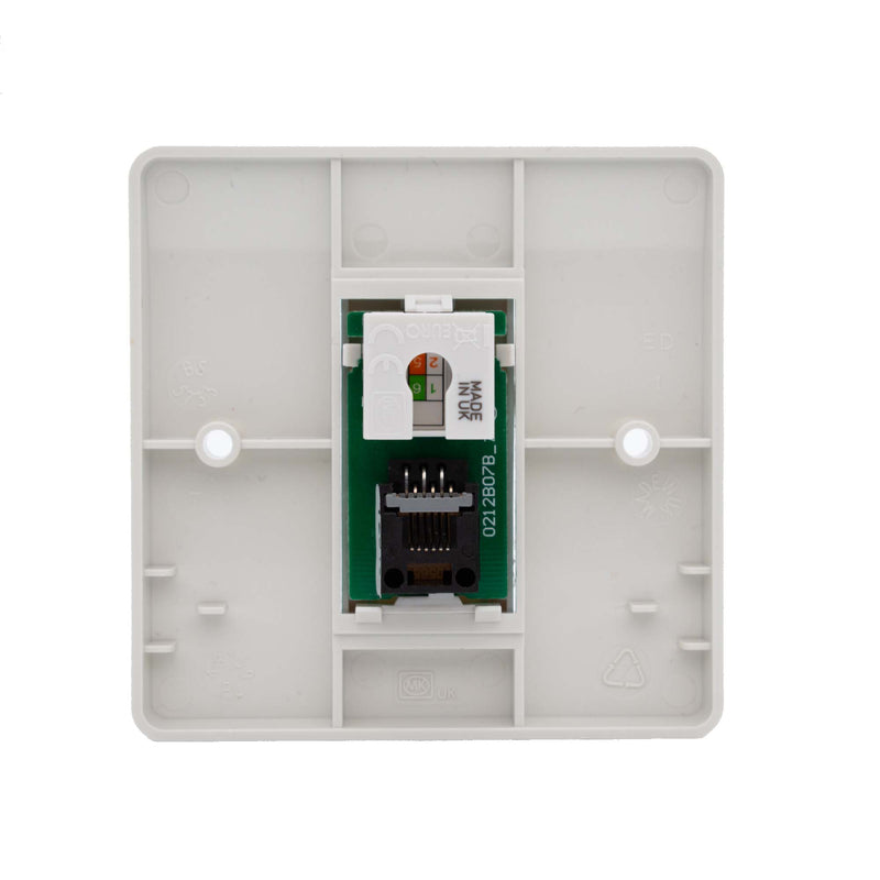 MK Logic Plus K181WHI+K5887WHI, Single Module Euro Front Plate with Te
