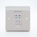 MK Logic Plus K181WHI+K5846WHI, Single Module Euro Front Plate with Data/Internet Socket