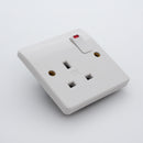 MK Logic Plus K2657SAWHI, 13A Single Switch Socket with NEON Indicator