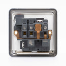 MK Albany Plus K2883BRC - 15A Single Switch Socket Round Pin - Brushed Chrome Finish