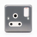 MK Albany Plus K2883BRC - 15A Single Switch Socket Round Pin - Brushed Chrome Finish