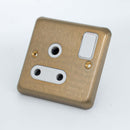 MK Albany Plus K2883SAG - 15A Single Switch Socket Round Pin - Satin Gold Finish