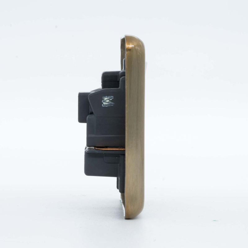 MK Albany Plus K2883SAG - 15A Single Switch Socket Round Pin - Satin Gold Finish