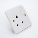 MK Logic Plus K2893WHI, 15A Single Switch Socket Round Pin