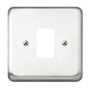 MK Albany Plus K3431BRC Single gang Grid Switch Front Plate - Brushed Chrome Finish
