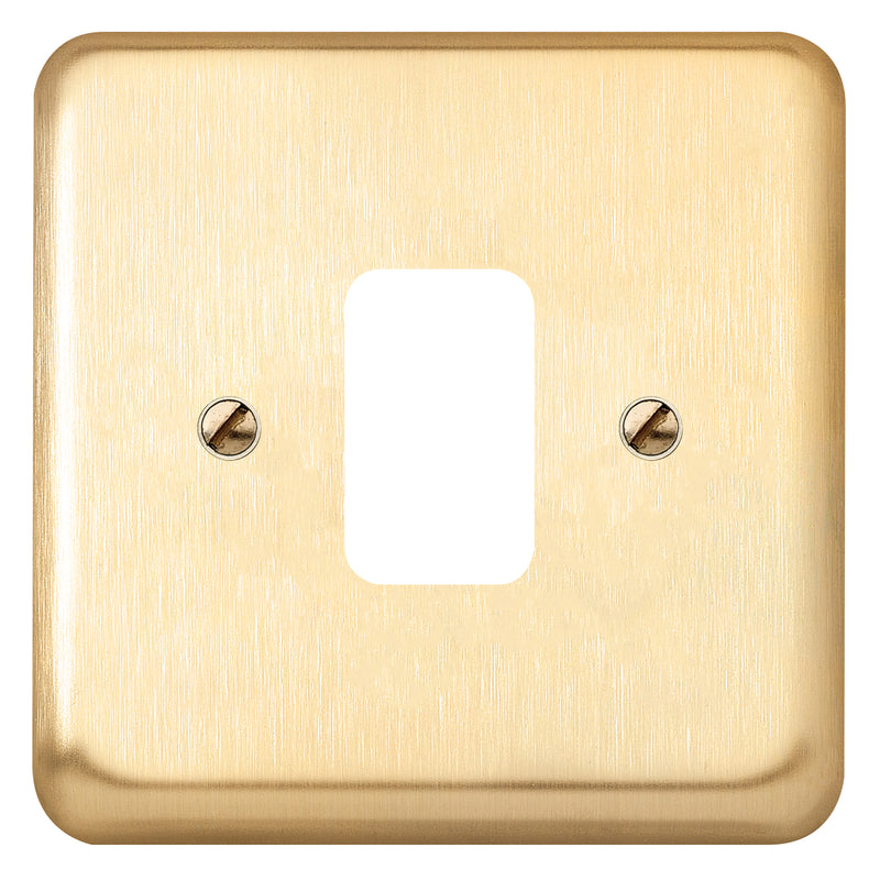 MK Albany Plus K3431SAG Single gang Grid Switch Front Plate - Satin Gold Finish