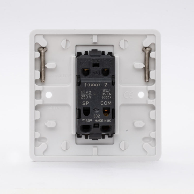 MK Logic Plus K4871WHI, 10A Single 2 Way Plate Switch