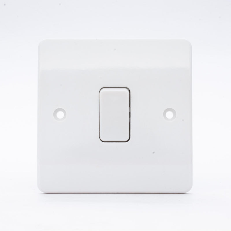 MK Logic Plus K4871WHI, 10A Single 2 Way Plate Switch