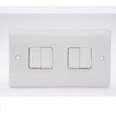 MK Logic Plus K4874WHI, 10A Four Gang 2 Way Plate Switch