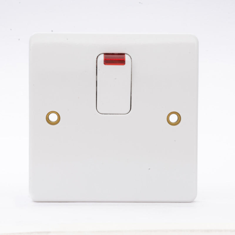 MK Logic Plus K5423WHI, 20A Double Pole Switch With Flex Outlet in Base and NEON Indicator