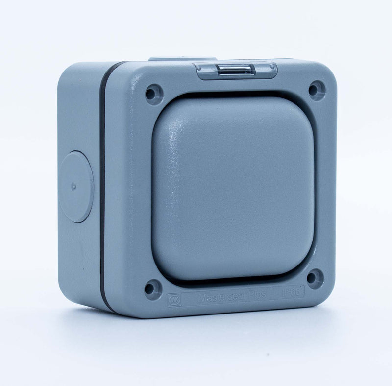 MK Masterseal K56420GRY, Weatherproof Single Switch  Enclosure (for use with any One Switch Module)