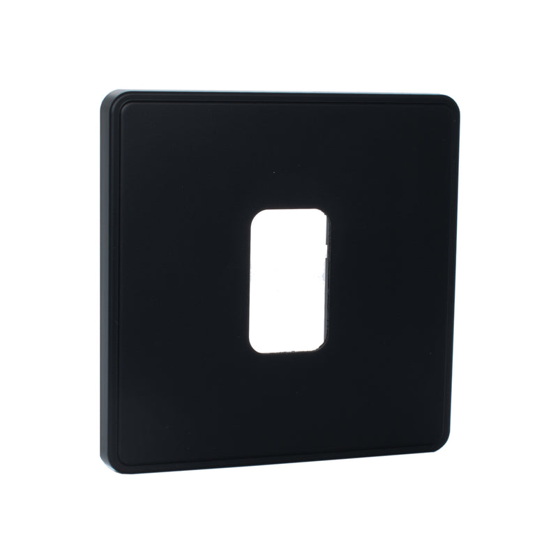 MK Dimensions KMH4331BLKC, Single Grid Switch Front Plate in Black Finish