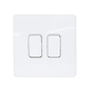 MK Dimensions White Finish 10A Twin 1 Way Grid Switch