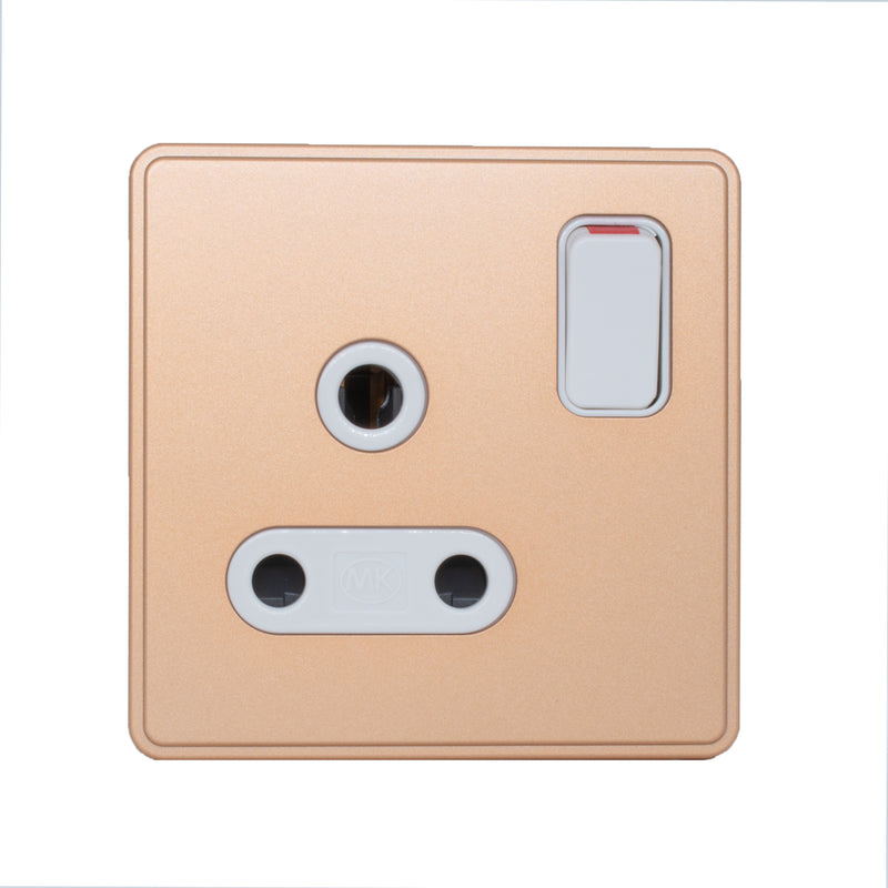 MK Dimensions 15A Single Switch Socket Outlet - Champagne Finish