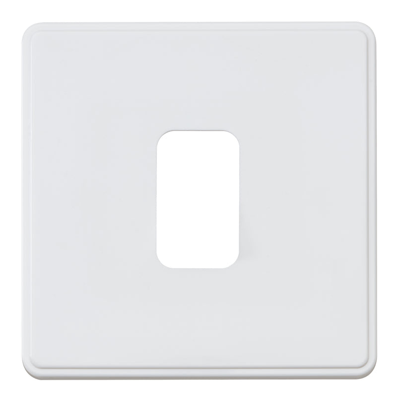 MK Dimensions KMH4331WHIC, Single Grid Switch Front Plate in White Finish