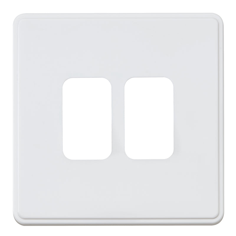 MK Dimensions KMH4332WHIC, Twin Grid Switch Front Plate in White Finish