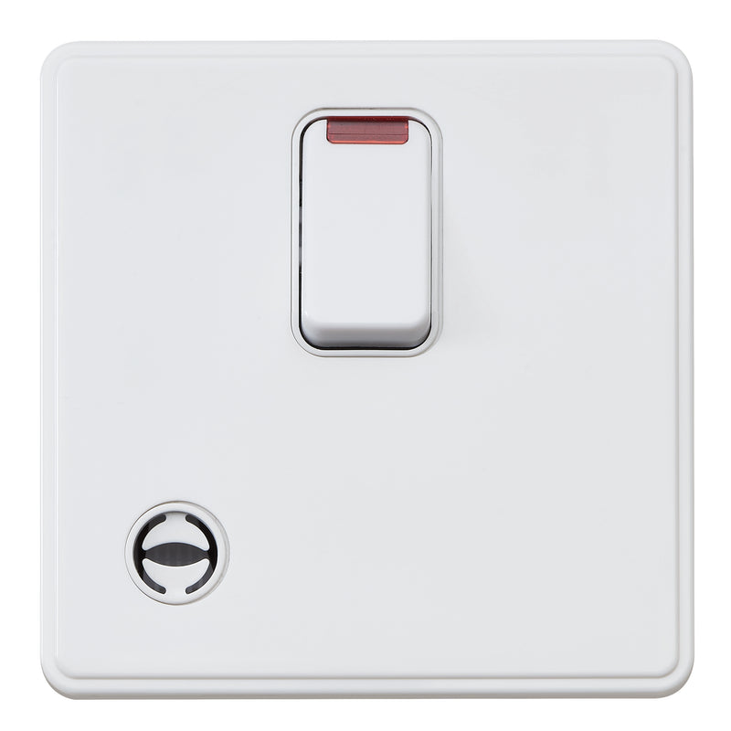 MK Dimensions KMH5000WHIC, 20A Switch With Front Flex Outlet and NEON in White Finish
